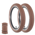 BALINGE 16 Bike tire 2 Pack 16 x 2.125 16  Bike tire Folding Replacement Tires Fits Most Kids Bikes BMX Tires 16 inch Brown - 2 Tires