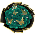 Dark Green Glitter Roses Bouquet, 24 Pcs Shiny Glitter Flowers Bouquet
