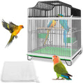 Bissap Bird Cage Seed Catcher, 59-86'' X16'' Universal Birdcage Net Nylon Adjustable Mesh Stretchy Skirts Cover for Parrot Cage Seed Guard (Not Include Birdcage)- White-Like New Condition-Like New