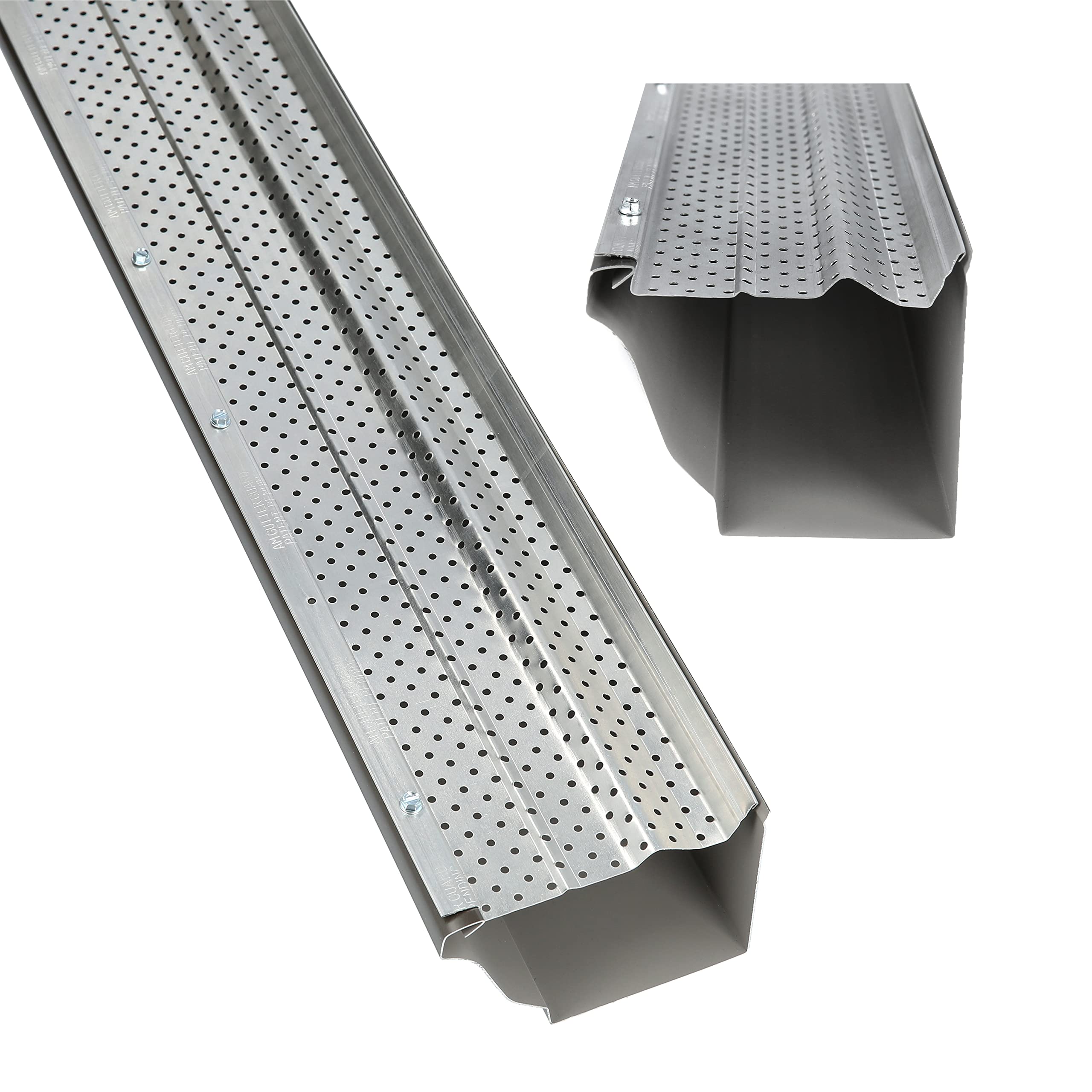 A-M Gutter Guard ?remium Heavy-Duty Lifetime Quality Aluminum - Leaf & Debris Protection, (6 Inch - 100 Feet, Mill Finish) - DIY Easy - Made in The USA Condition-New