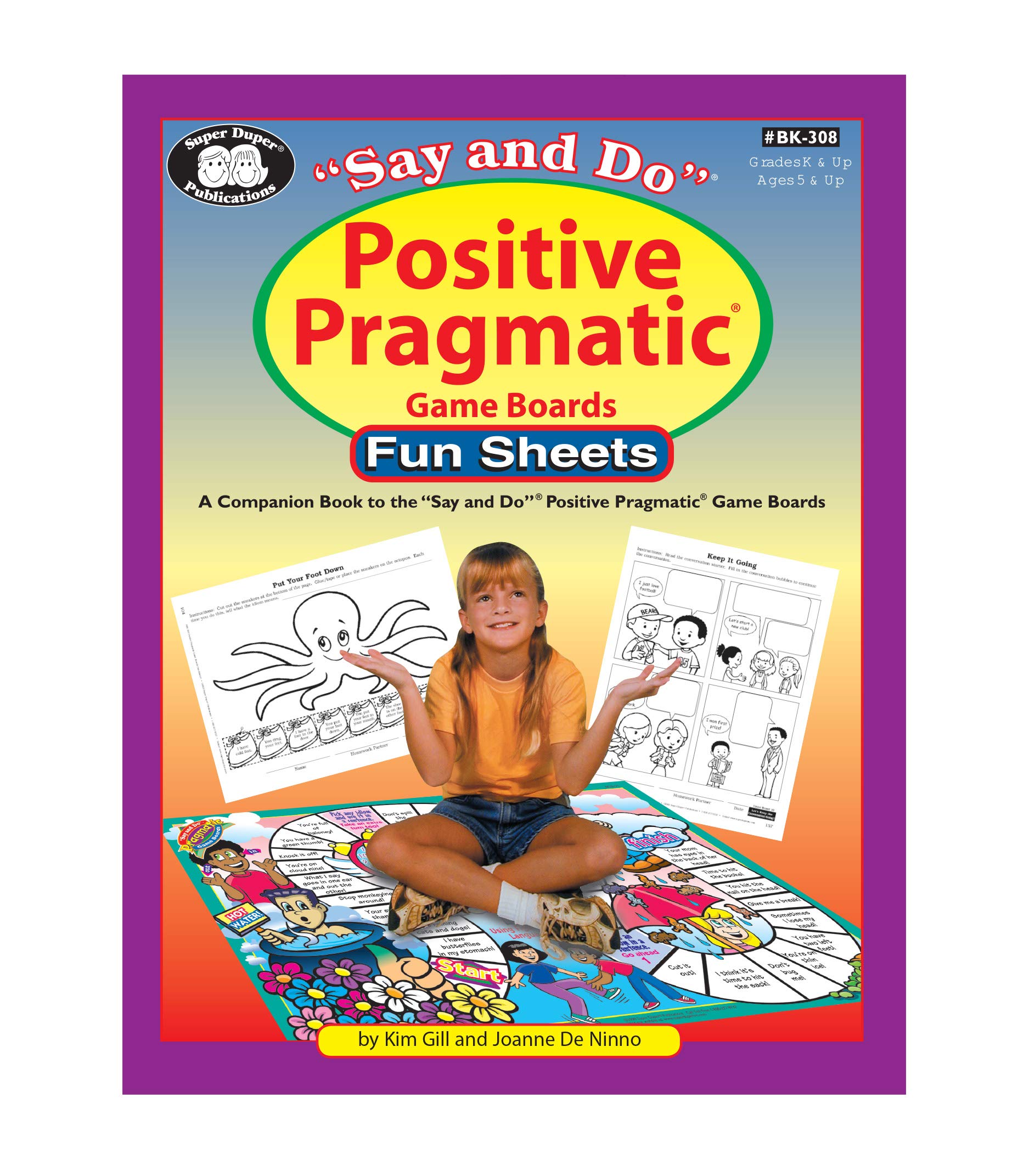 Super Duper Publications | Say and Do Positive Pragmatic Game Board Fun Sheets | Educational Resource for Children Condition-New