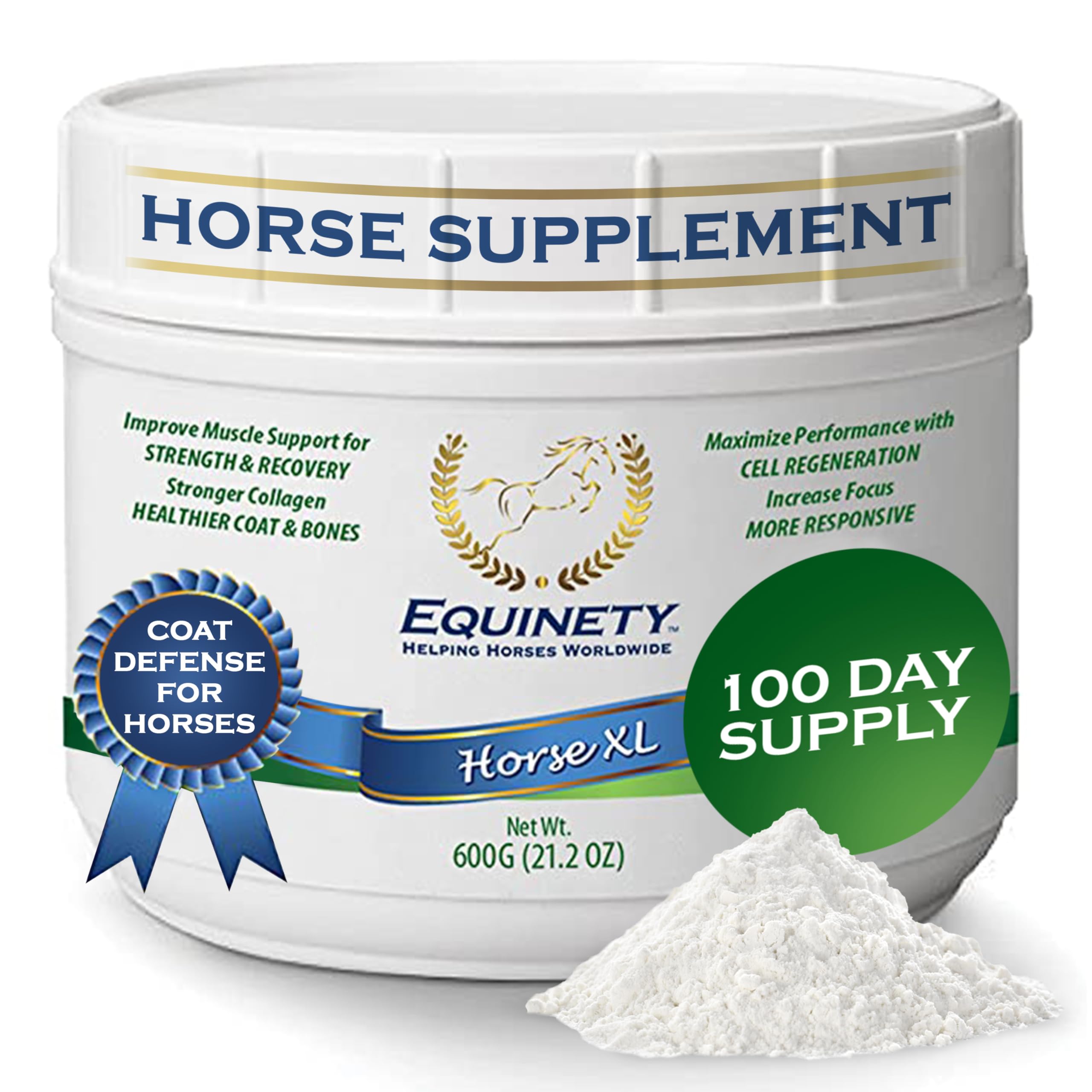 100-Day Supply Horse XL Horse Supplements - Horse Care W/ 8 Essential Amino Acids to Promote Cellular Repair - No Soy or Sugar Coat Defense for Horses - Horse Joint Supplement & Horse Hoof Supplements
