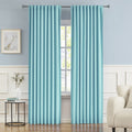 DUALIFE Aqua Color Kids Curtains for Bedroom Rod Pocket Back Tab Window Treatment Panels Room Darkening Drapes for Living Room 52 x 45 Inch  Aqua Blue  2 Panels Set