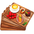 Roowest 5 Pack Solid Acacia Wood Serving Trays for Laser Engraving Rectangular Wooden Board for Food Appetizer Serving Tray Plates for Vegetables Fruit Cheese Housewarming Gifts(13 x 9 Inch)
