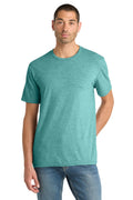 District Perfect Blend CVC Tee - Stylish Casual Short Sleeve T-Shirt for Men & Women, Cotton & Polyester, Heathered Eucalyptus Blue, Large
