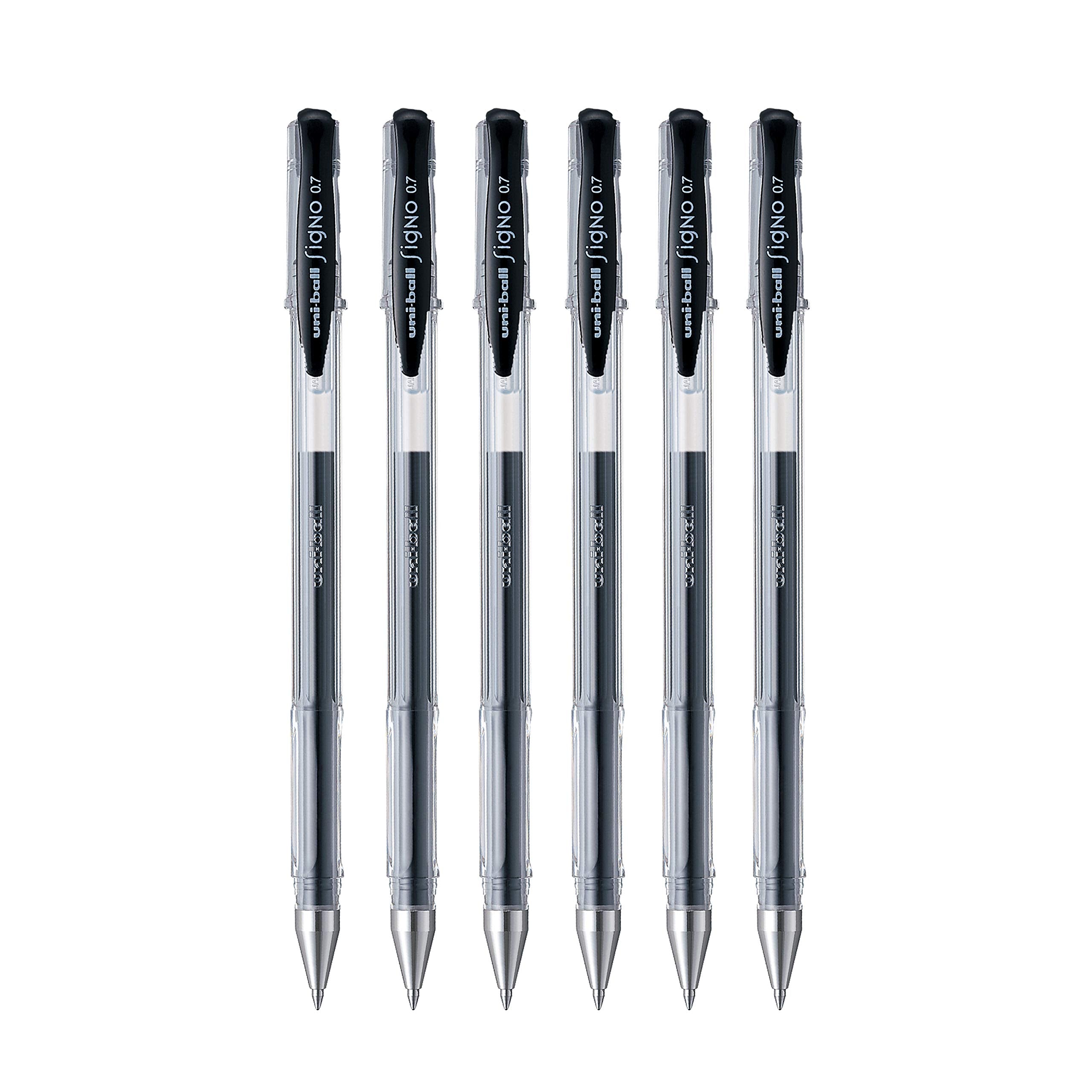 Uni-Ball Signo Um-100 0.7Mm Gel Pen | Black Ink  Pack Of 6