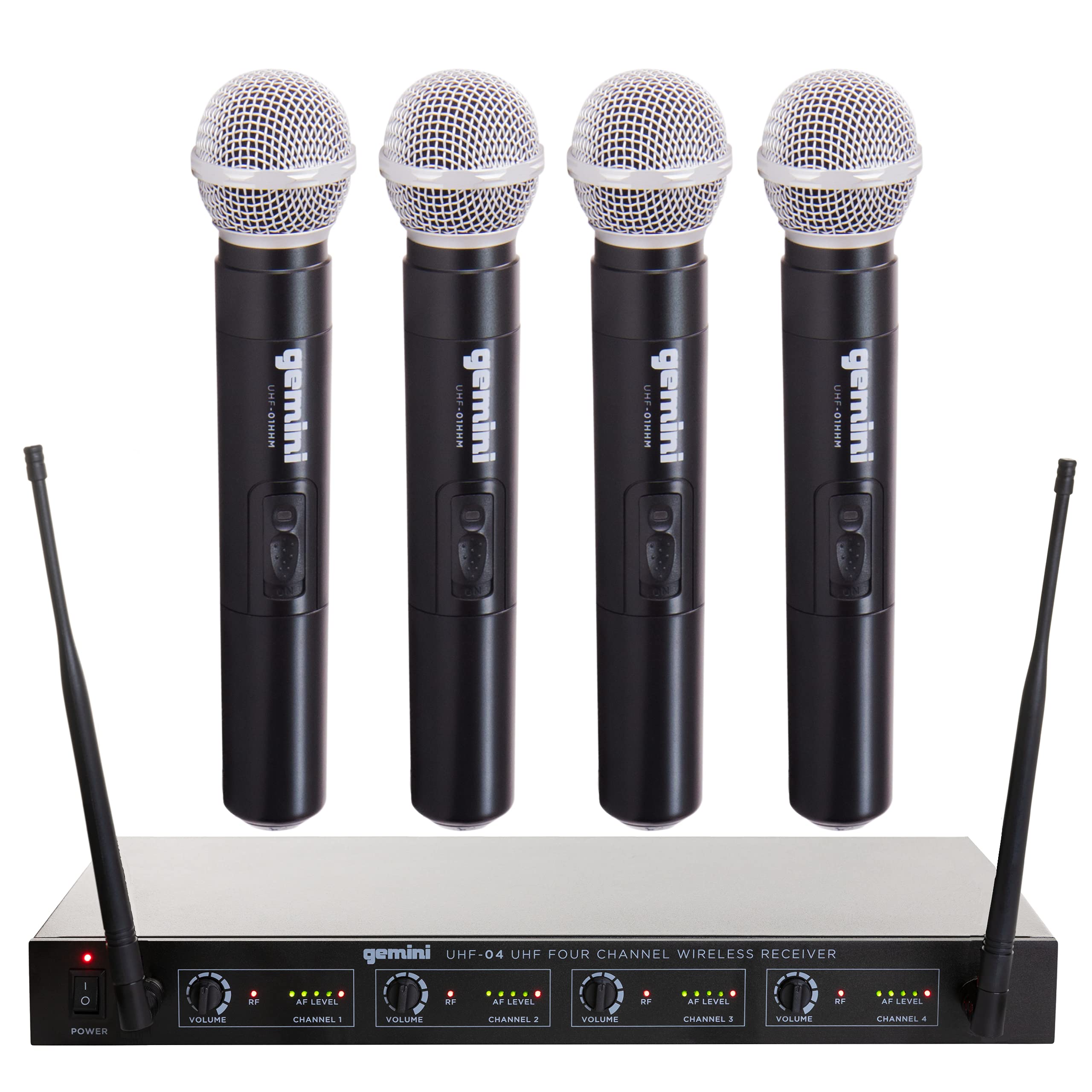 Gemini 4-Mic UHF Wireless Handheld Microphone System (UHF-04M)