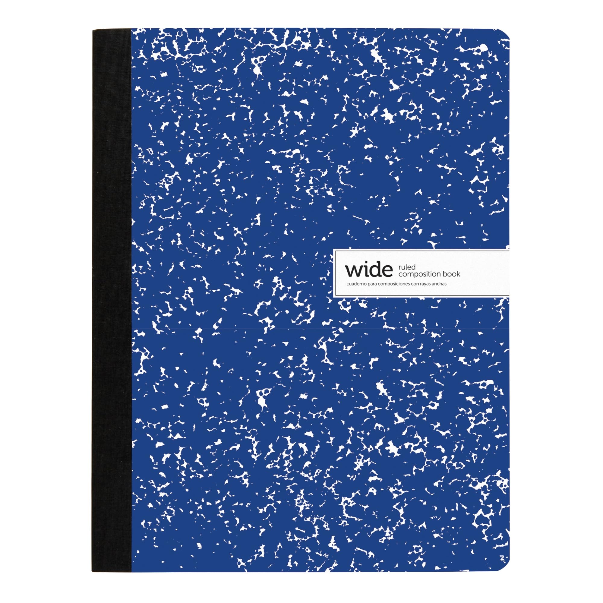 Office Depot® Brand Composition Notebook, 9-3/4 x 7-1/2, Wide Ruled, 100 Sheets, Blue/White-used