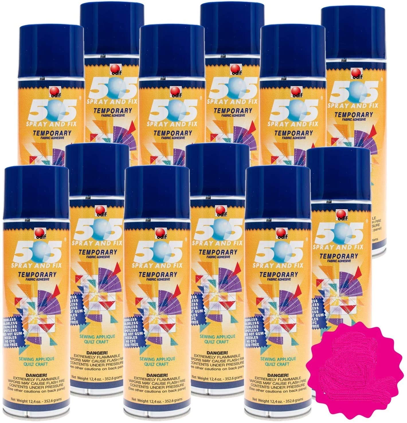 Odif USA 505 Spray & Fix Temporary Fabric Adhesive 12/Pk-12.4oz  12 Pack Condition-New