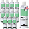 Leak Saver R290 Refrigerant 12-Pack - 8oz Upright Charging Self Sealing Can - Can Stand Upright While Charging - Made in The USA (Adapter Not Included)