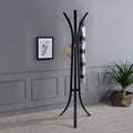 King's Brand Furniture-Laporte 9-Hook Freestanding Metal Coat & Hat Rack Stand, Black Condition-New