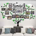 hejiagongsi Family Tree Wall Decor - Picture Frames Collage 4x6 5x7 8x10 11x14 3D DIY-Acrylic Photo Frame for Living Room Green 57 * 81in