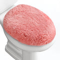 Baahrnom Luxury Soft Microfiber Toilet Lid Cover Machine Washable Solid Toilet Seat Cover 17.5 x 15 Adjustable Rubber Backing Fits Most 16-17.5 L x 14-16 W Round Oblong and Elongated Toilet Seat