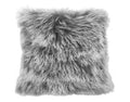 HomeRoots Grey, White, Taupe Genuine Tibetan Lamb Front with Microsuede Backing Grey Snowtop Tibetan Lamb Pillow Condition-New