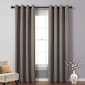 MYSKY HOME Blackout Curtains for Living Room Thermal Insulated Room Darkening Solid Grommet Drapes for Bedroom  1 Curtain Panel  52 x 84 Inch  Taupe