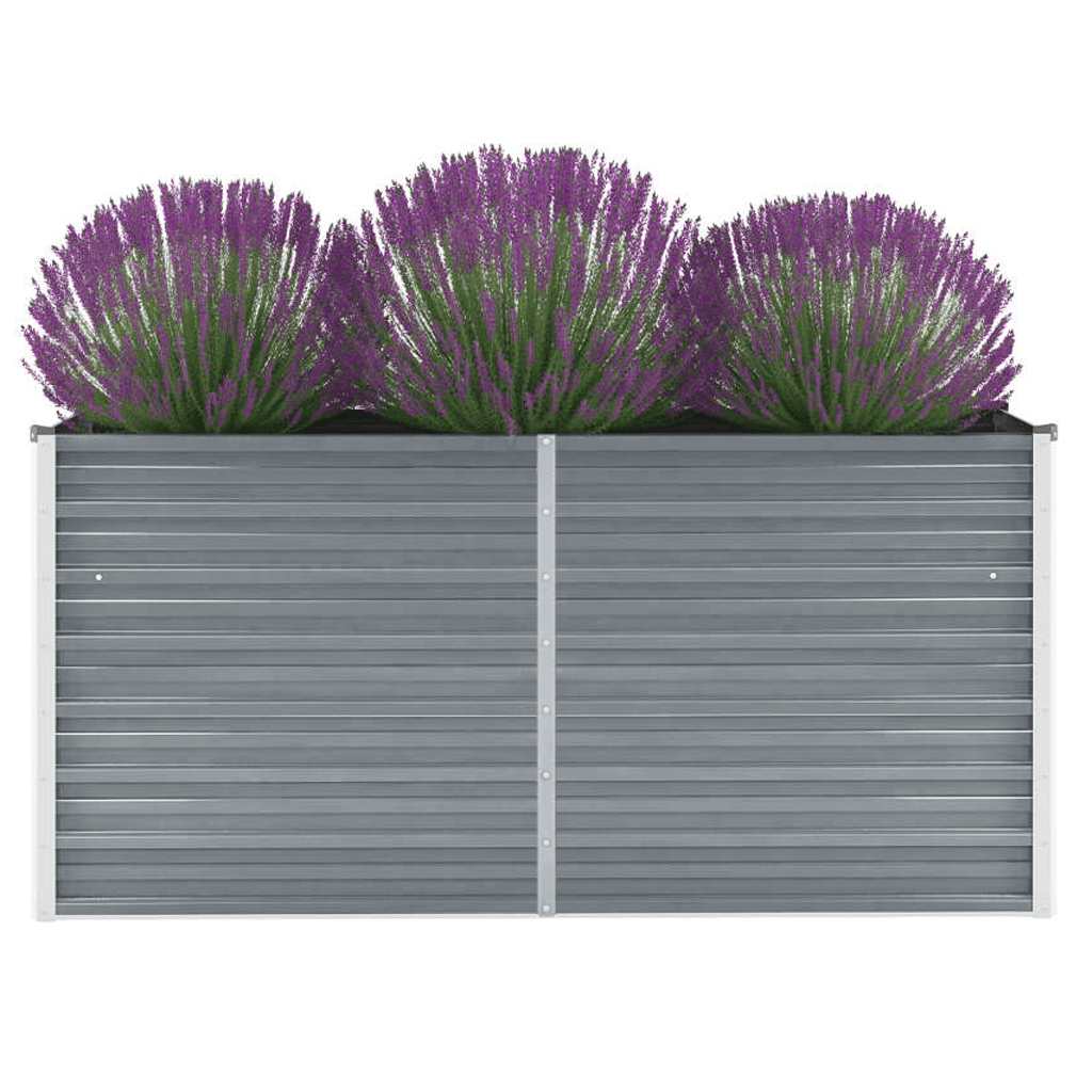 vidaXL Garden Raised Bed Galvanized Steel 63x15.7x31.3 Gray-Used