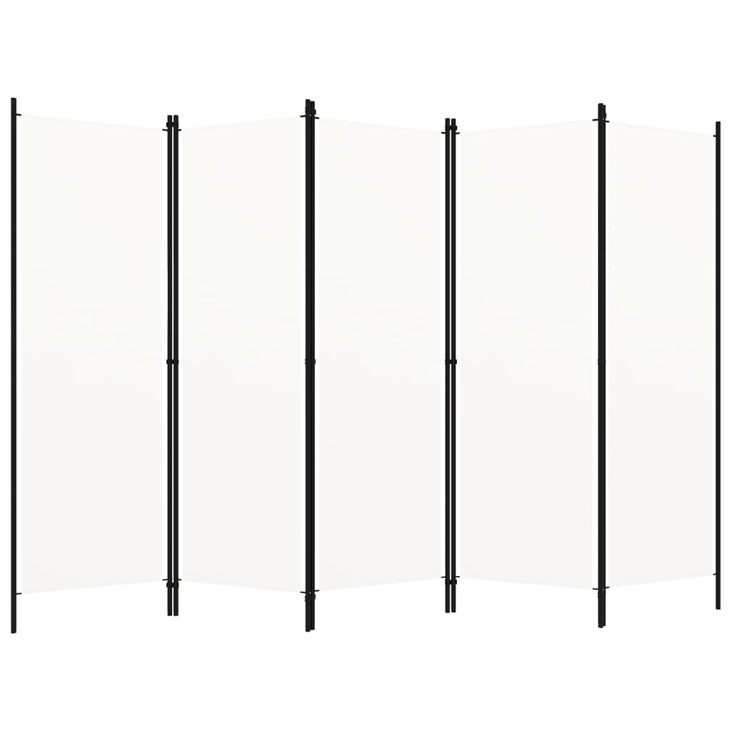vidaXL 5-Panel Room Divider Cream White 98.4Inchx70.9Inch Condition-New