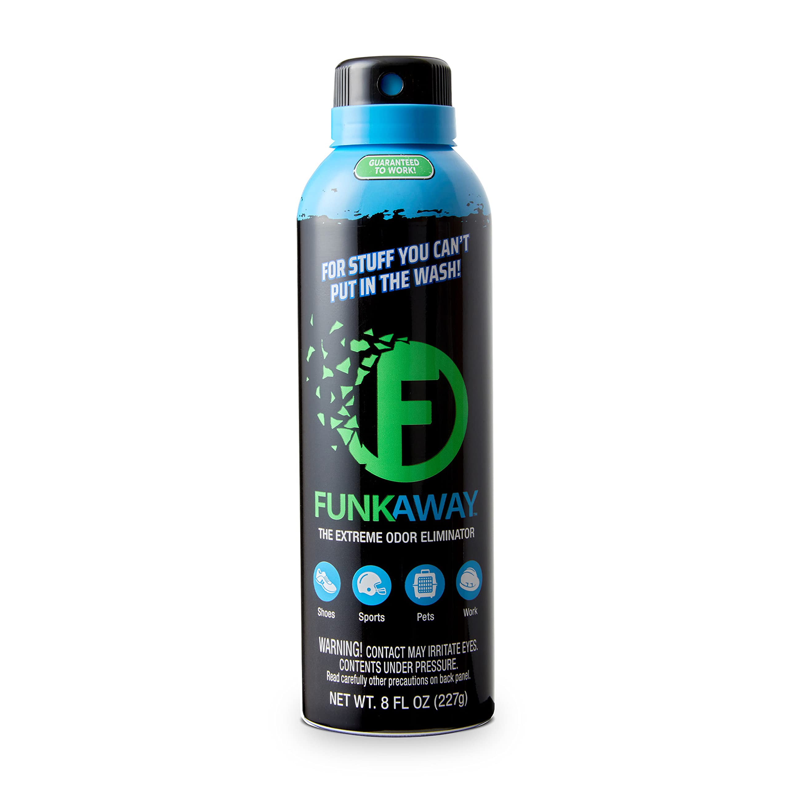 FunkAway Big Jobs Aerosol Spray, 13.5 oz., Extreme Odor Eliminator Spray, Ideal for Shoe Smells, Pet Odors and Large Stuff that Wont Fit in the Wash; Attacks Musty Odors at the Source
