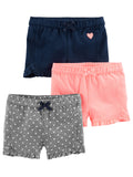 Simple Joys by Carter's Baby Girls' 3-Pack Knit Shorts-Like New Condition-Like New