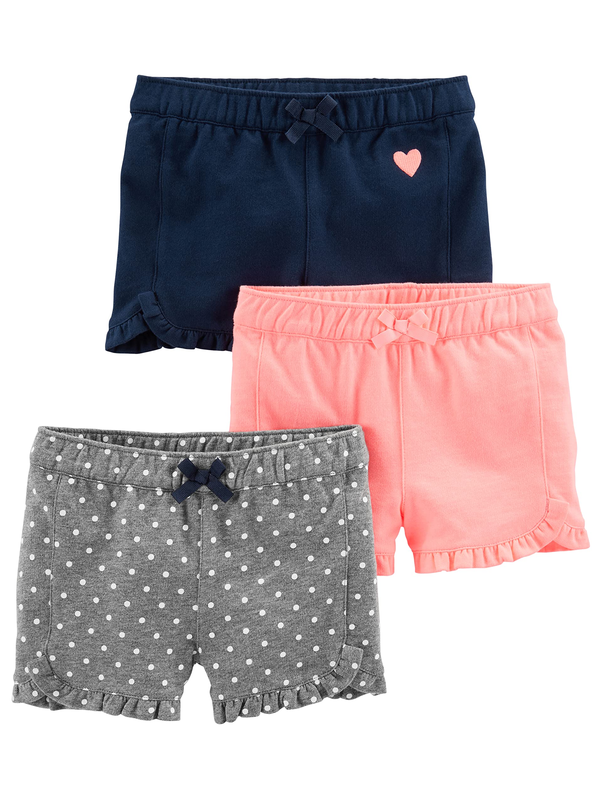Simple Joys by Carter's Baby Girls' 3-Pack Knit Shorts-Like New Condition-Like New