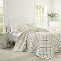 Laura Ashley - King Quilt  Reversible Cotton Bedding  Lightweight Home Decor for All Seasons (Ruffle Garden Cream  King)