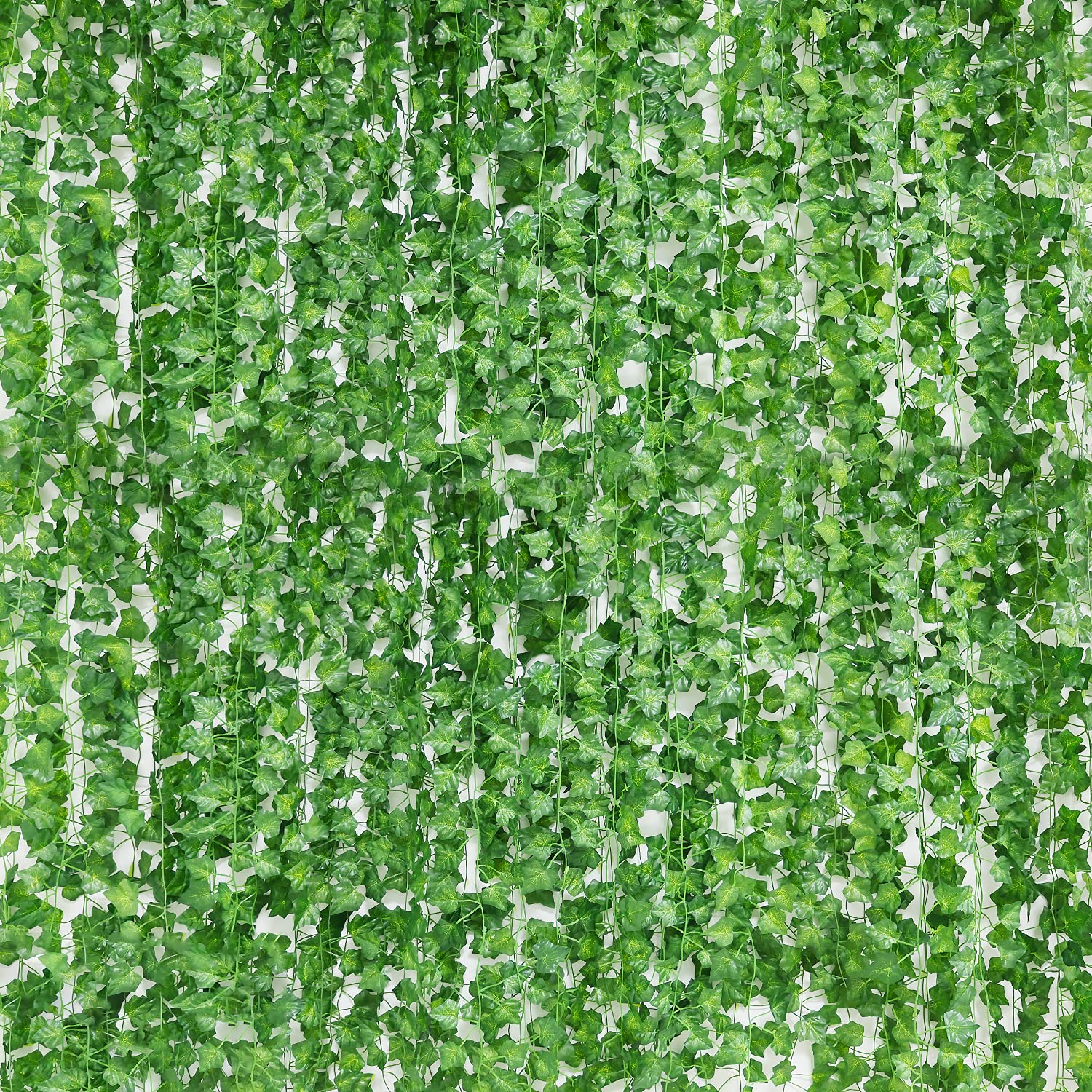 Zuvas 24 Pcs 168Ft - Fake Leaves, Artificial Ivy Garland, Hanging Vines - Vine Plants with Cable Tie - Fake Ivy for Wedding Party Garden Greenery Decor Outdoor Indoor Wall Decoration Condition-New