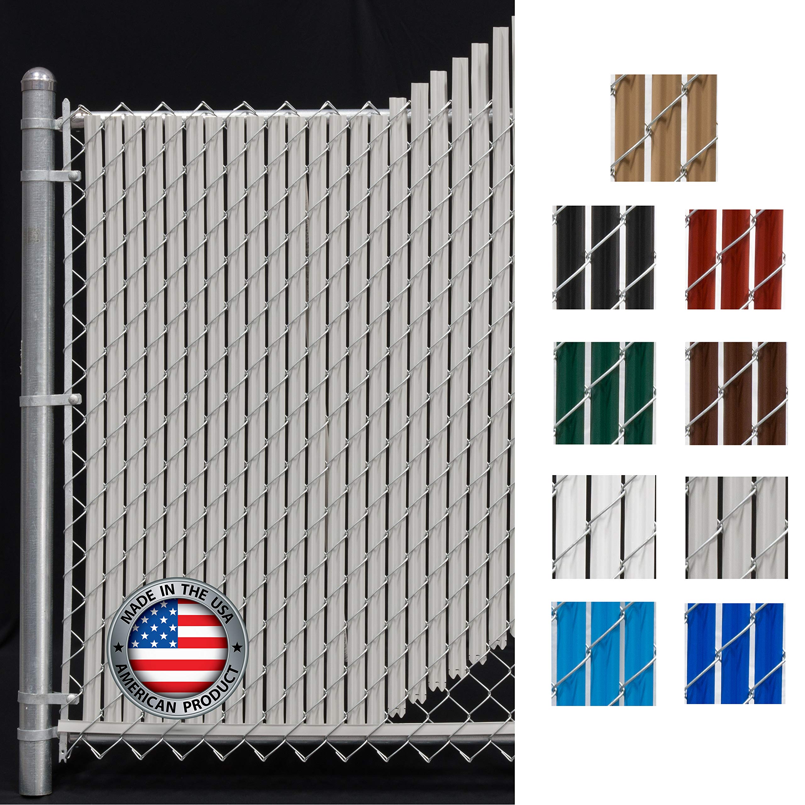 FenceSource Wave Slat (9 Colors) Single Wall Bottom Locking Privacy Slat for 4, 5, 6, 7 and 8 Chain Link Fence (7 ft, Gray) Condition-Used