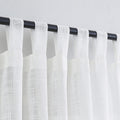 VOILYBIRD Living Room Linen Curtains Tab Top Window Treatment Panel Drapes Extra Long W52 x L108  Off White
