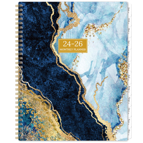 2025-2026 Monthly Planner/Calendar - Jan. 2025 - Jun. 2026, 18 Monthly Planner 2025-2026, 9Inch ? 11Inch Calendar Planner 24 Months with Tabs, Twin-Wire Binding, Double-Side Pocket, Holiday & Note Pages Condition-New