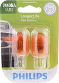 Philips 7440NA LongerLife Miniature Bulb, 2 Count (Pack of 1) Condition-New