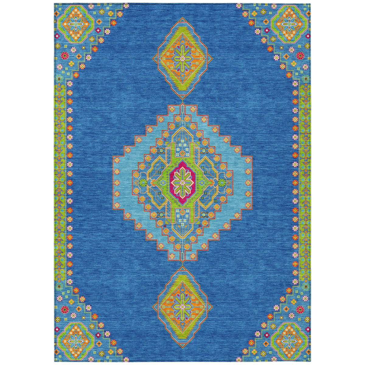 Addison Rugs Chantille ACN1014 Blue 5 x 76Inch Indoor Outdoor Area Rug, Easy Clean, Machine Washable, Non Shedding, Bedroom, Entry, Living Room, Dining Room, Kitchen, Patio Rug