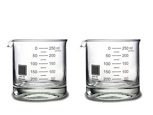 Periodic Tableware Laboratory Beaker Rocks Glasses Refurbished