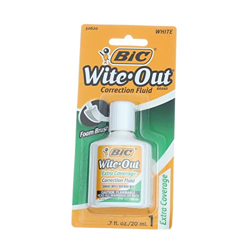 BIC Wite Out Extra Coverage Correction Fluid.7oz, White Refurbished