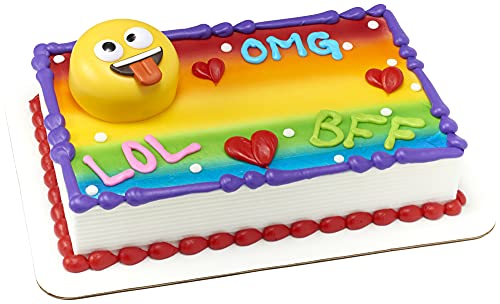 DecoSet® Emoji I Am Birthday Cake Topper, 7-Piece Set, Decoration for Creating Crazy Emotions on Cakes or Cupcakes Refurbished