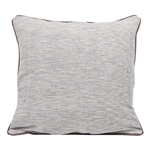 storeindya Decorative Cushion Throw Pillowcase Cover - 100% Cotton Handmade Grey Cushion Cover Home Bedding Accessories (Single) 18x18 Inches for Christmas Thanksgiving Gifting Refurbished