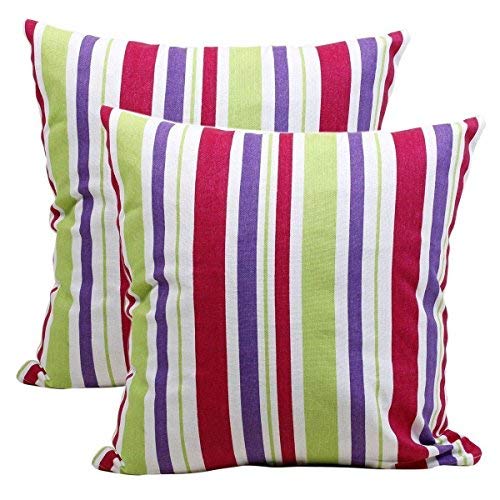 storeindya Set of 2 Hand Woven 100% Cotton Pillow Covers for Throw Pillows Square Cushion Covers for Sofa Home Bedding D?cor. (Design 01) Refurbished