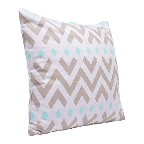 storeindya Throw Pillow Cover 2-Pack Decorative Zig-Zag Cushion Case 100% Cotton Farmhouse Couch Cushion Covers Housewarming Home Bedding Accessories (Chevron Print | White-Beige) Refurbished