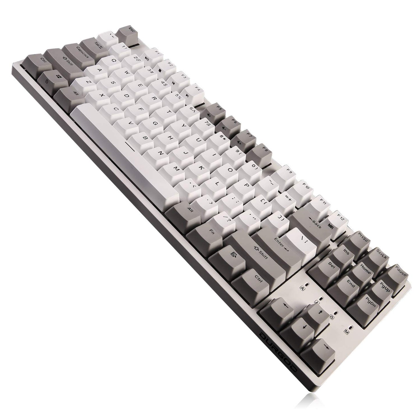 Durgod Taurus K320 TKL Mechanical Gaming Keyboard - 87 Keys - Double Shot PBT - NKRO - USB Type C (Cherry Brown, White) Refurbished